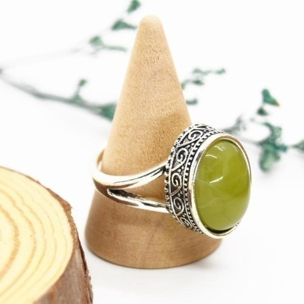 Boho Green Gemstone Ring